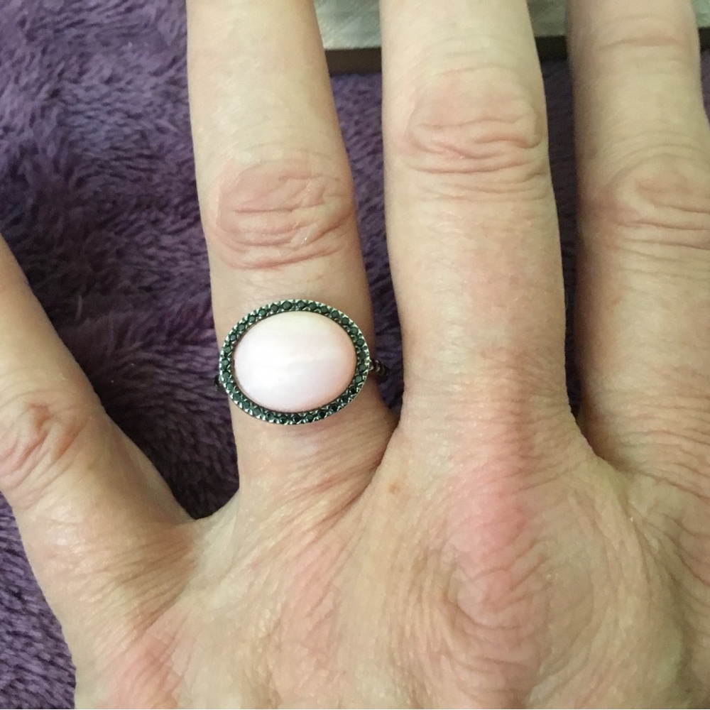 NWOT Rarities Carol Brodie Natural Pink Opal Gemstone Ring